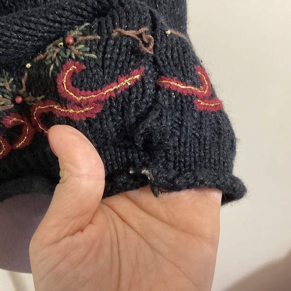 Croft & Barrow Black Cardigan with Red Floral Design - Picture 15 of 16